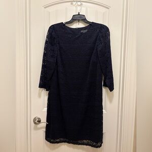 Jessica Howard Blue Cocktail Sheath Dress 3/4 Sleeve